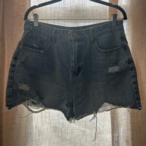 High waisted denim short